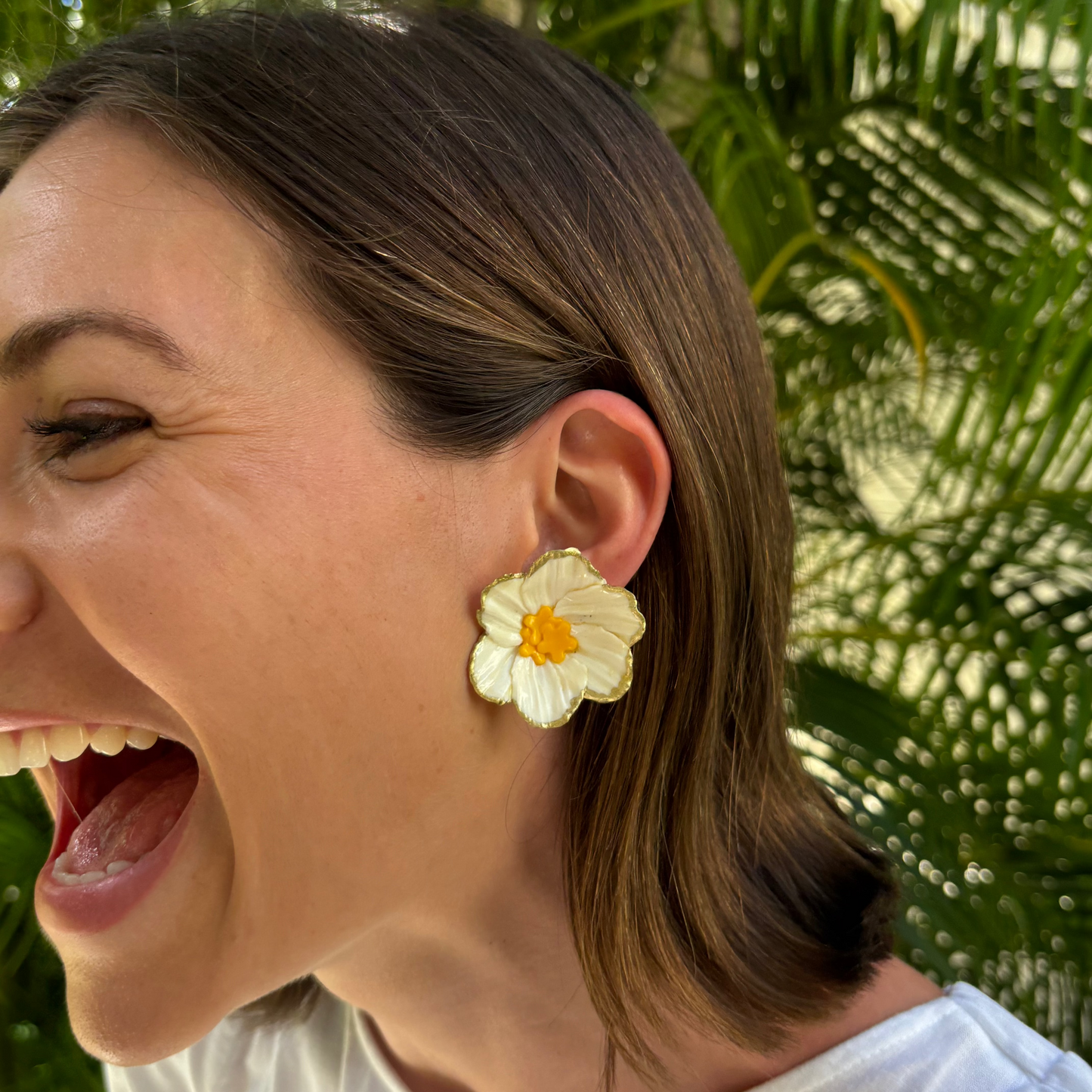 Daisy Do Earrings with Gold Edging