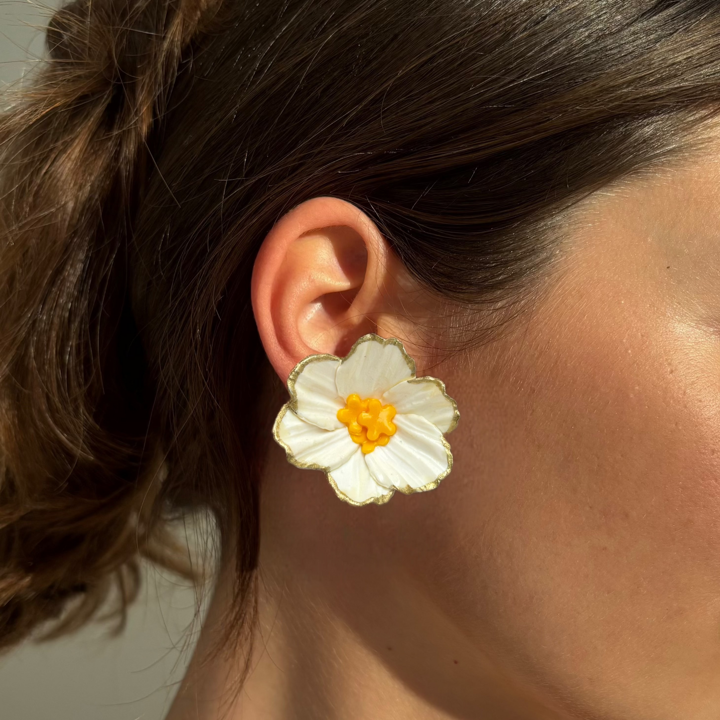Daisy Do Earrings with Gold Edging