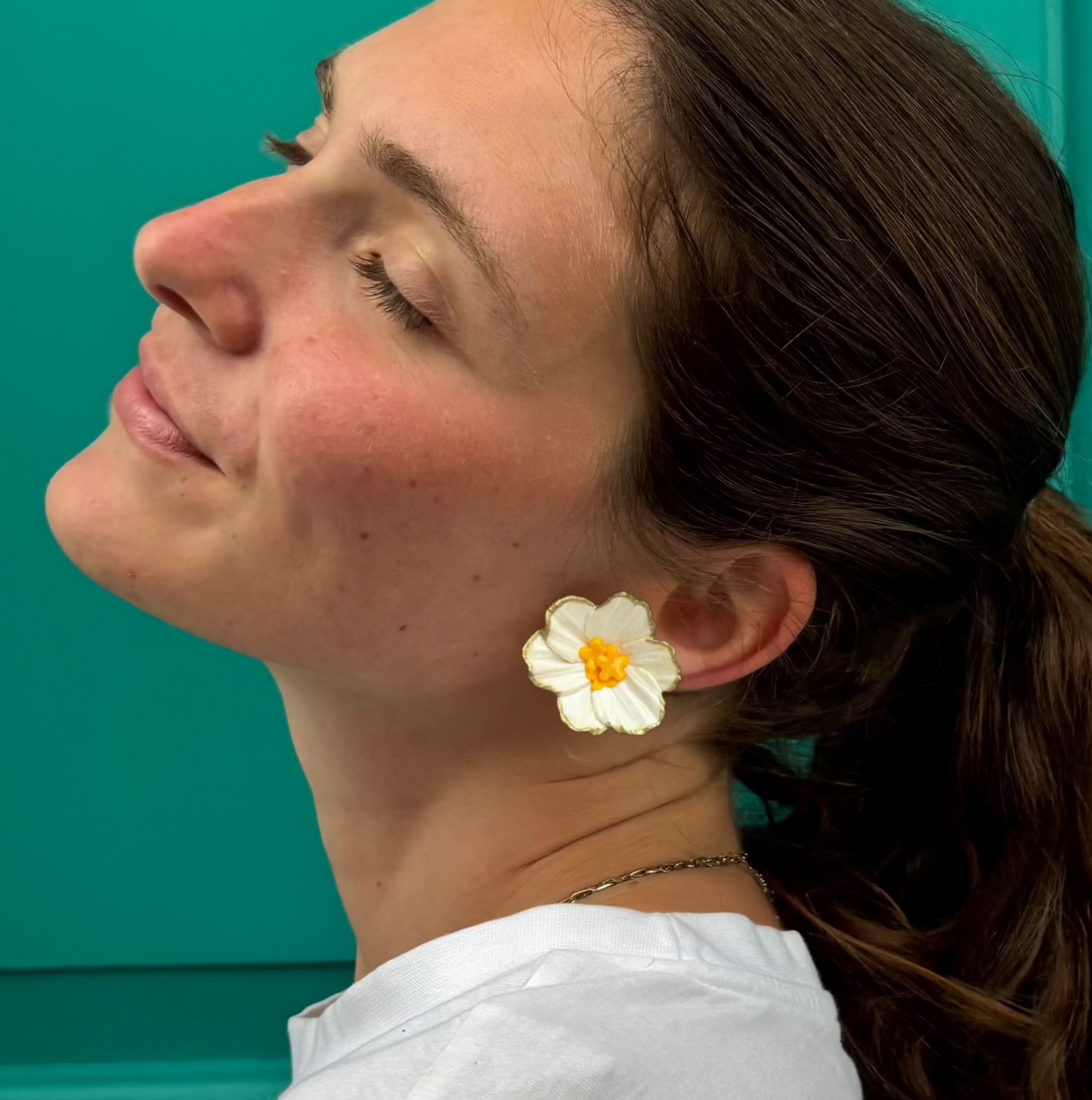 Daisy Do Earrings with Gold Edging